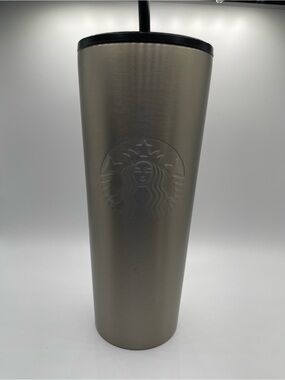 Starbucks Silver Stainless Steel Tumbler with Embossed Siren